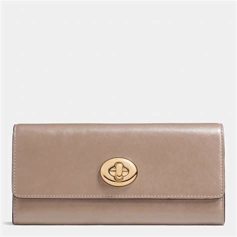 Leather chain wallet in light beige leather 